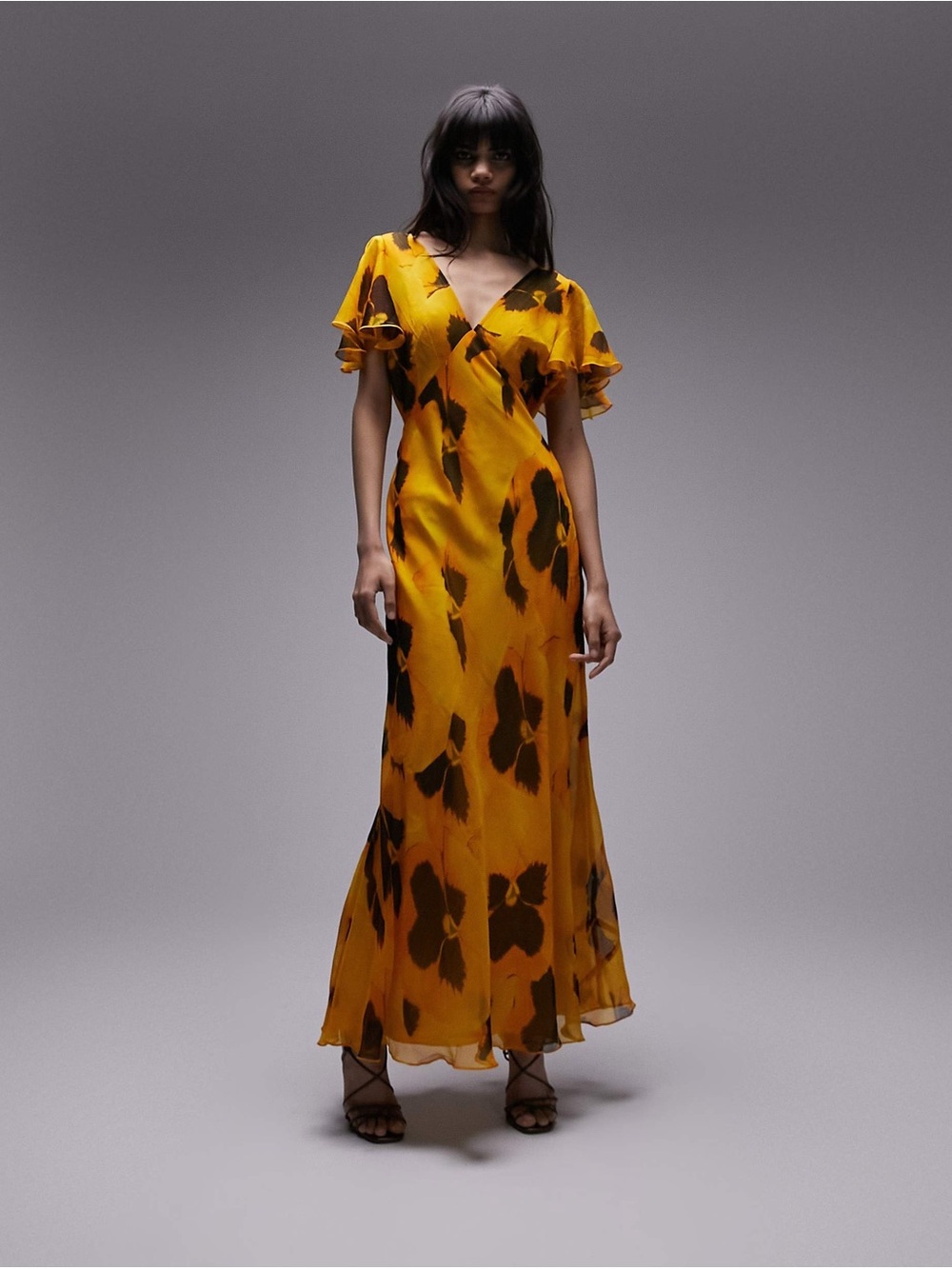 Topshop Yellow Floral Maxi Dress